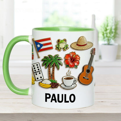 Proud To Be Puerto Rican - Personalized Expats Accent Mug & Coaster