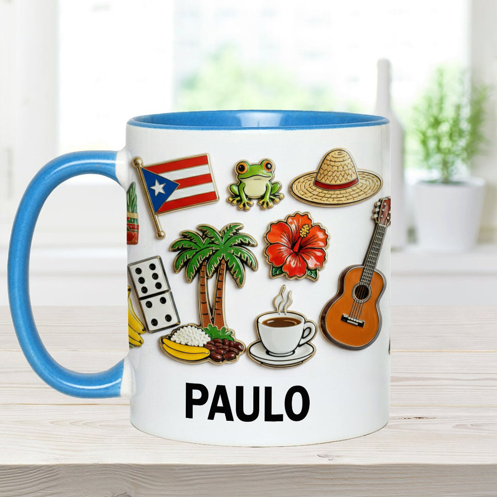 Proud To Be Puerto Rican - Personalized Expats Accent Mug & Coaster