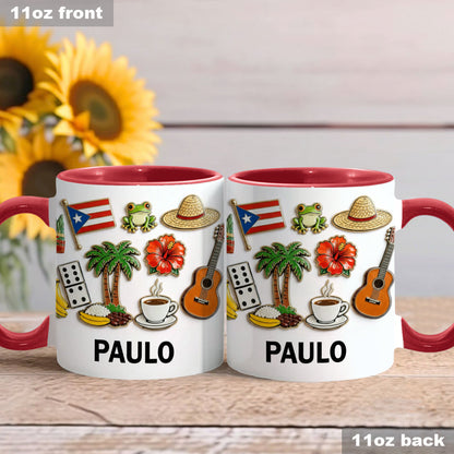 Proud To Be Puerto Rican - Personalized Expats Accent Mug & Coaster