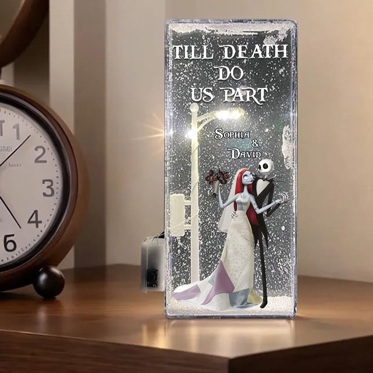 Till Death Do Us Part - Personalized Nightmare Snowflake Night Light