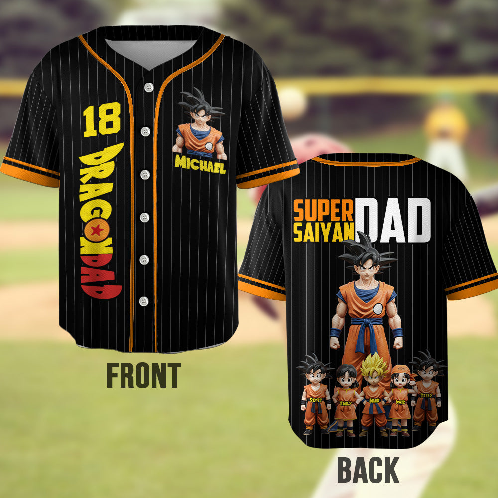 Super Dad - Personalized Seven Balls Baseball Jersey