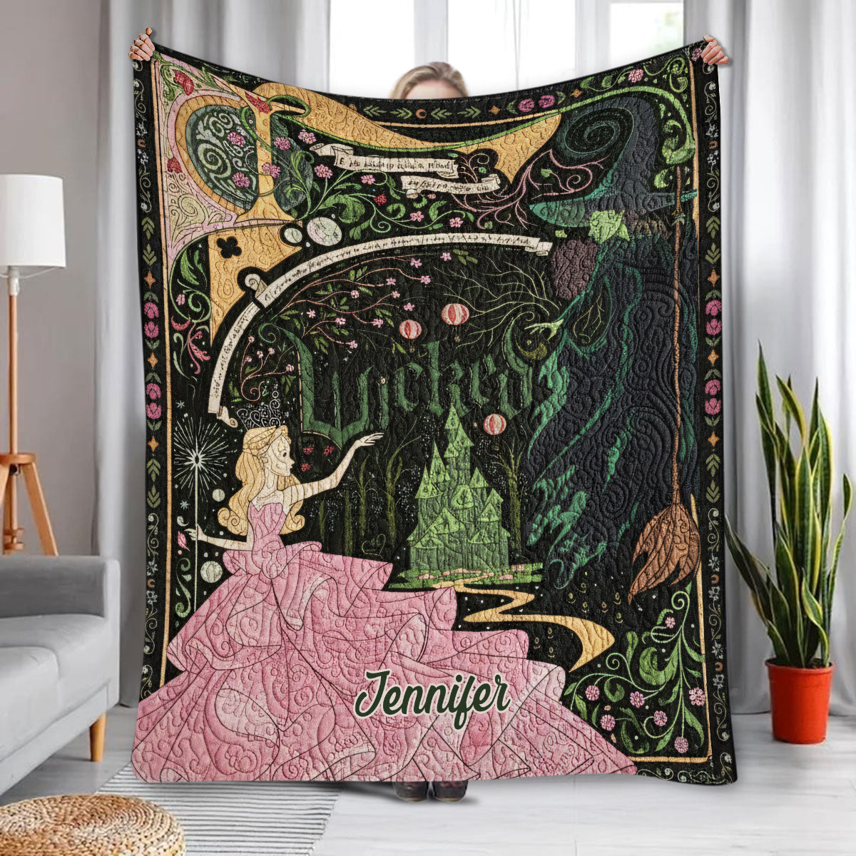 Changed For Good - Personalized Green and Pink Blanket