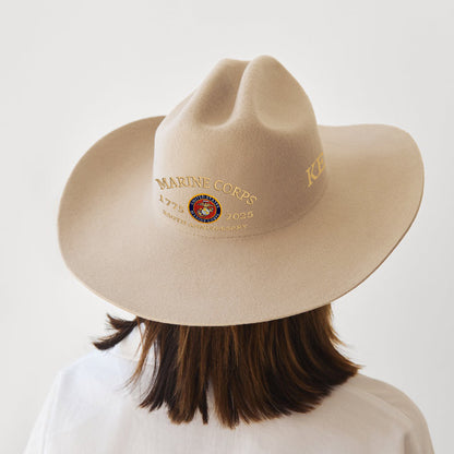 Marine Corps - Personalized Veteran Wide Brim Cowboy Hat
