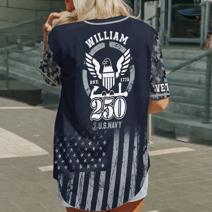 250th Anniversary - Personalized Veteran Baseball Jersey
