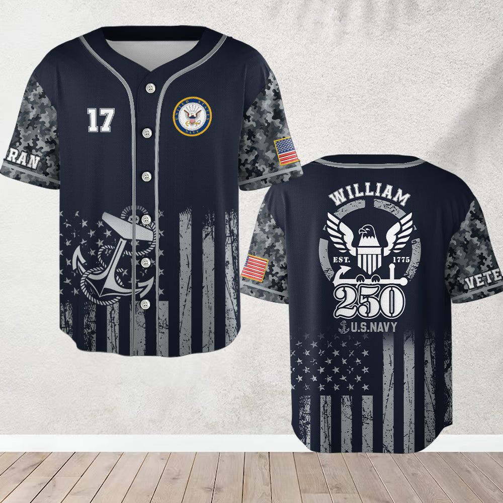 250th Anniversary - Personalized Veteran Baseball Jersey