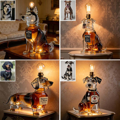 Pet Whiskey Bottle Lamp - Personalized Dog Acrylic LED Night Light