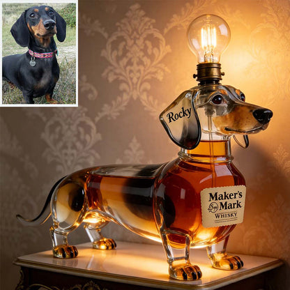 Pet Whiskey Bottle Lamp - Personalized Dog Acrylic LED Night Light