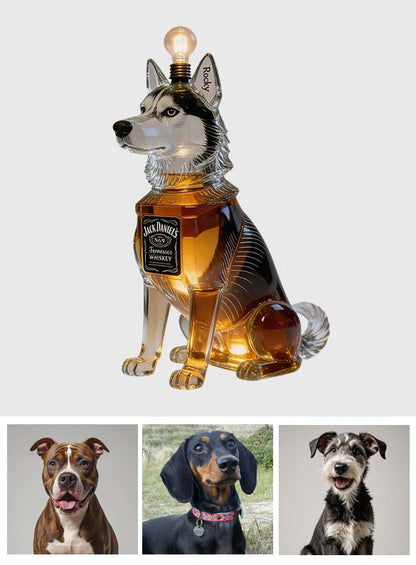 Pet Whiskey Bottle Lamp - Personalized Dog Acrylic LED Night Light