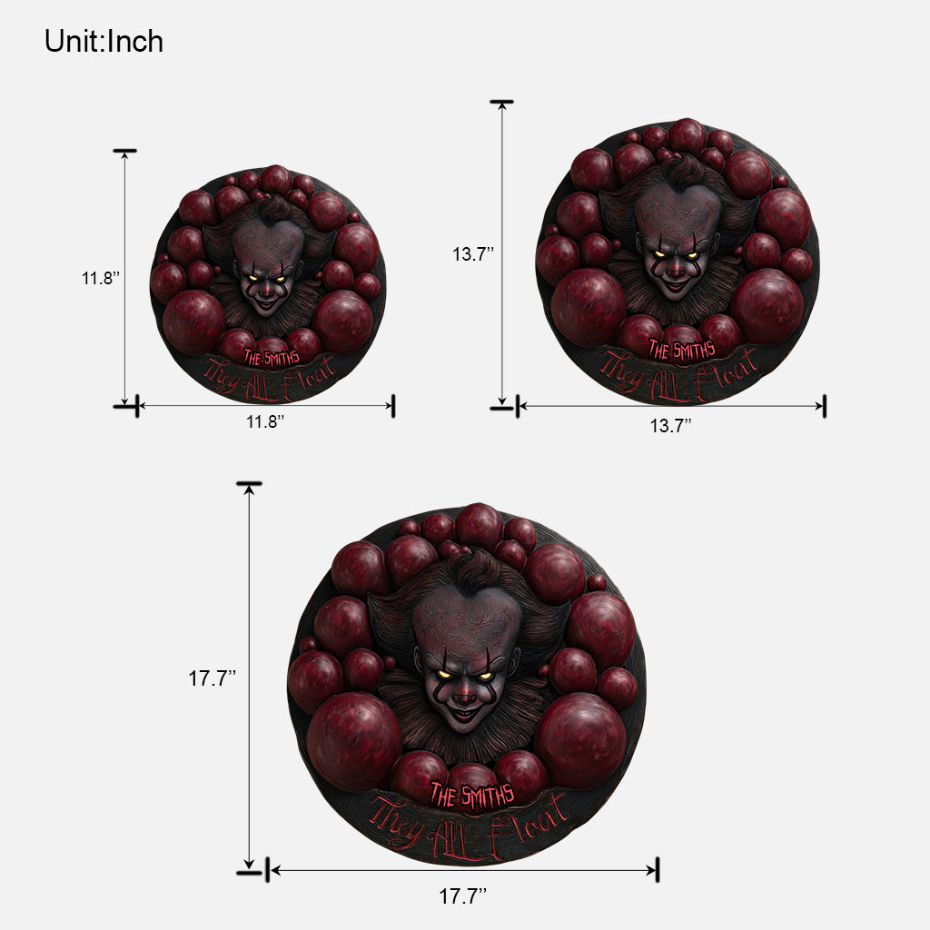 They All Float - Personalized Horror Character Custom Shaped Wood Sign