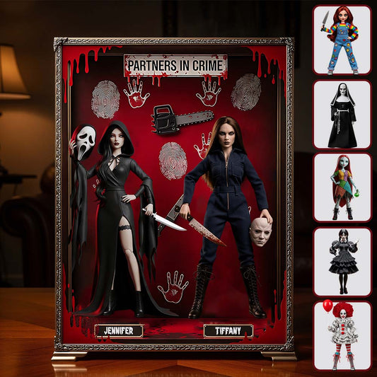 Partners In Crime - Personalized Horror Character Custom Shaped Acrylic Plaque