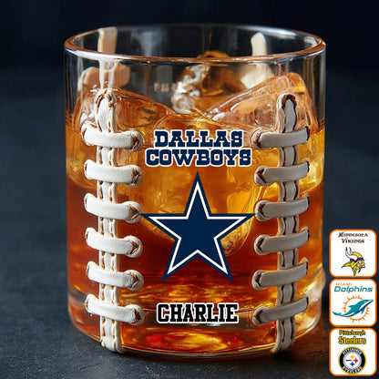 Love Football - Personalized Football Whiskey Glass