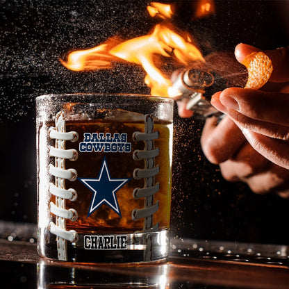 Love Football - Personalized Football Whiskey Glass