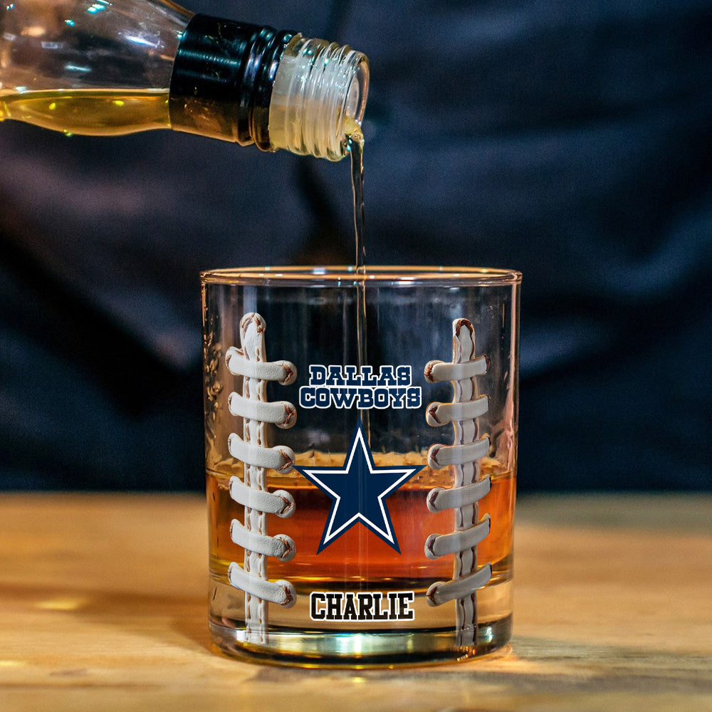 Love Football - Personalized Football Whiskey Glass