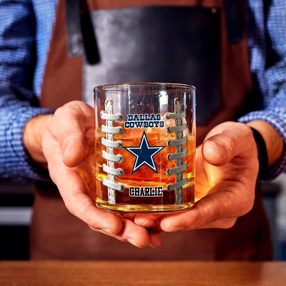 Love Football - Personalized Football Whiskey Glass