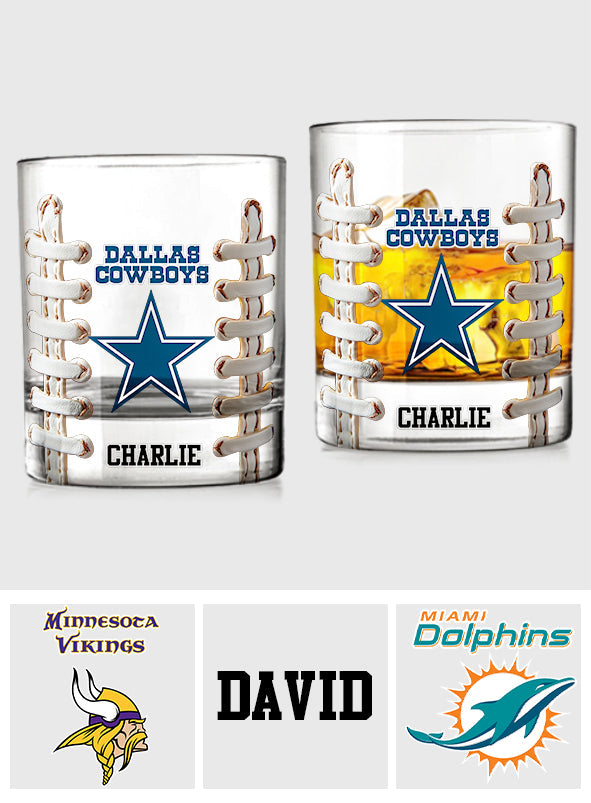 Love Football - Personalized Football Whiskey Glass