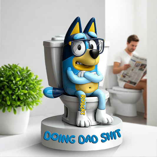 Doing Dad Shit - Personalized Blue Dog Custom Shaped Acrylic Plaque
