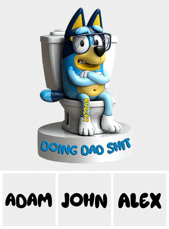 Doing Dad Shit - Personalized Blue Dog Custom Shaped Acrylic Plaque