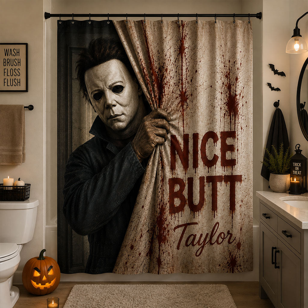 Nice Butt - Personalized Horror Character Shower Curtain