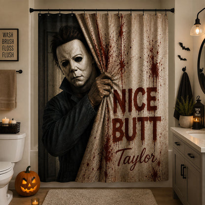 Nice Butt - Personalized Horror Character Shower Curtain