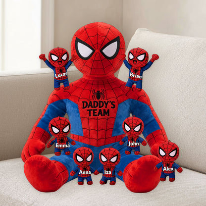 Daddy's Team - Personalized Spider Premium Faux Fur Pillow