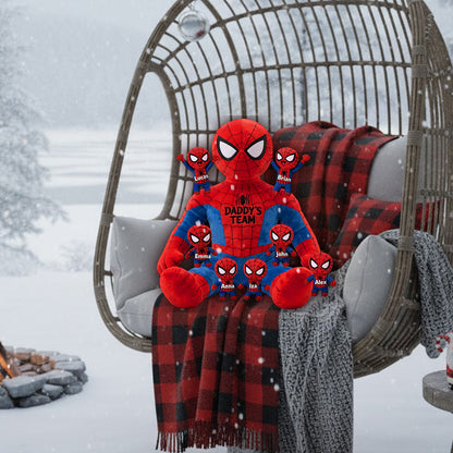 Daddy's Team - Personalized Spider Premium Faux Fur Pillow