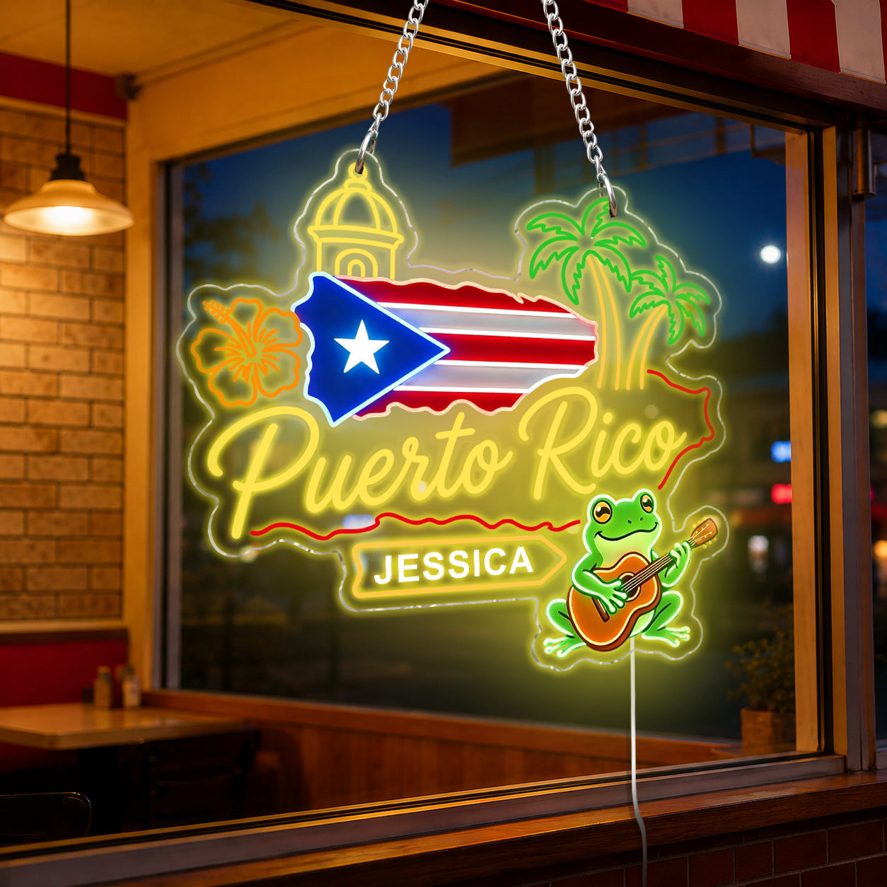 Proud Puerto Rican - Personalized Expats Neon LED Light Sign