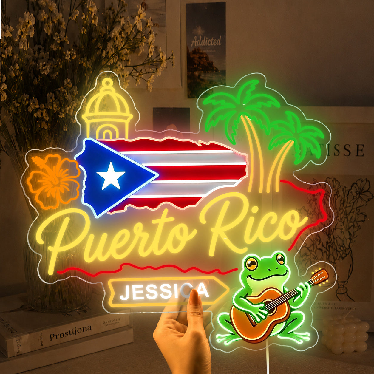 Proud Puerto Rican - Personalized Expats Neon LED Light Sign
