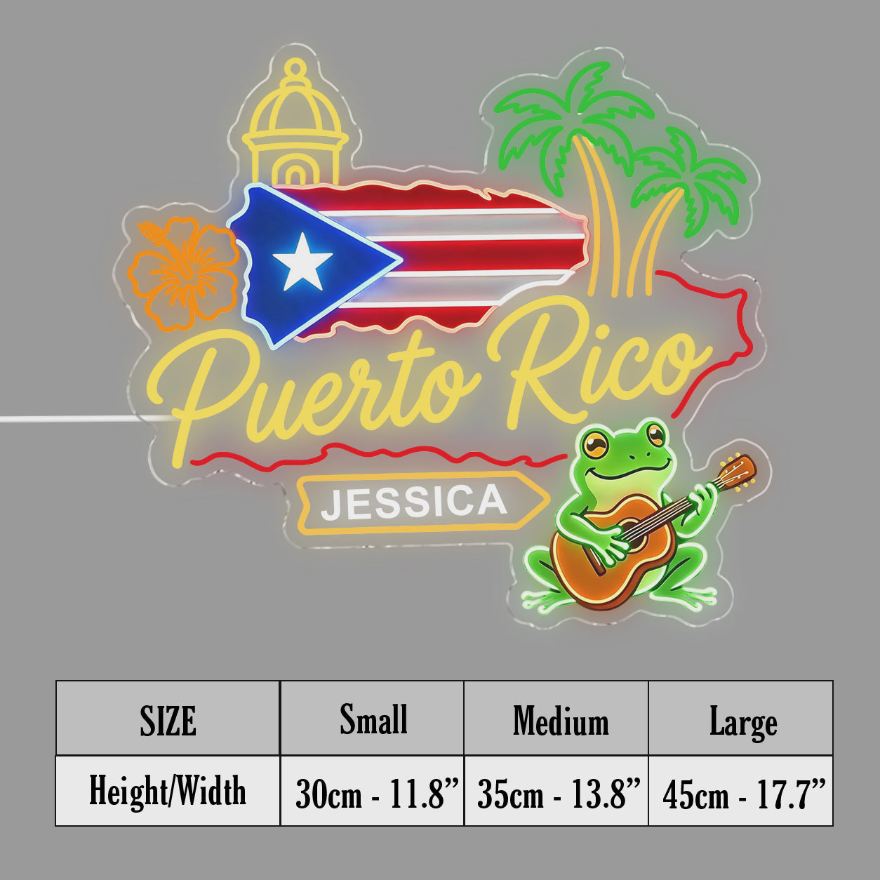 Proud Puerto Rican - Personalized Expats Neon LED Light Sign
