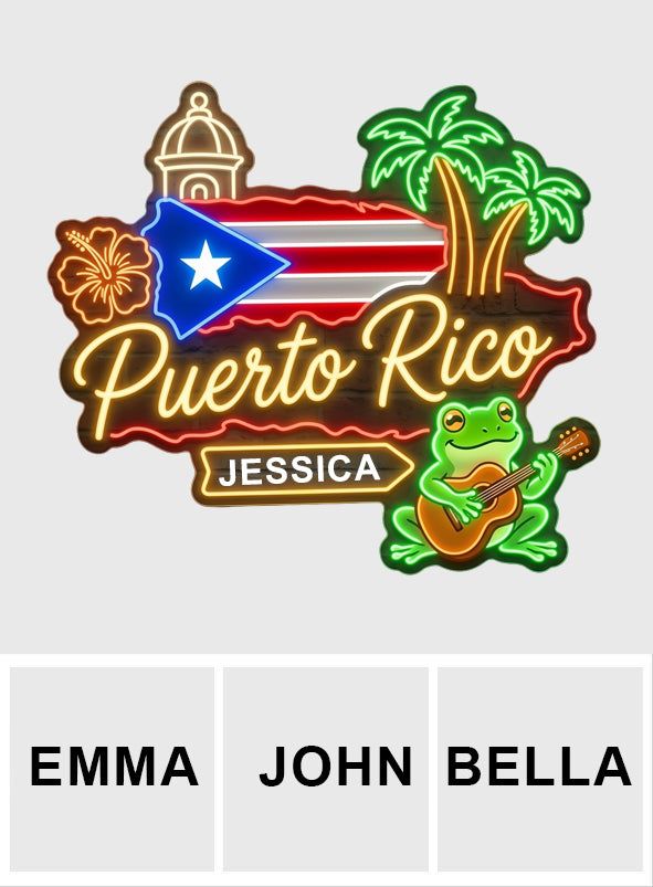 Proud Puerto Rican - Personalized Expats Neon LED Light Sign