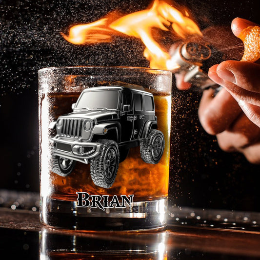 Metallic Car - Personalized Car Whiskey Glass