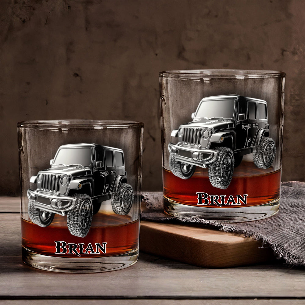 Metallic Car - Personalized Car Whiskey Glass