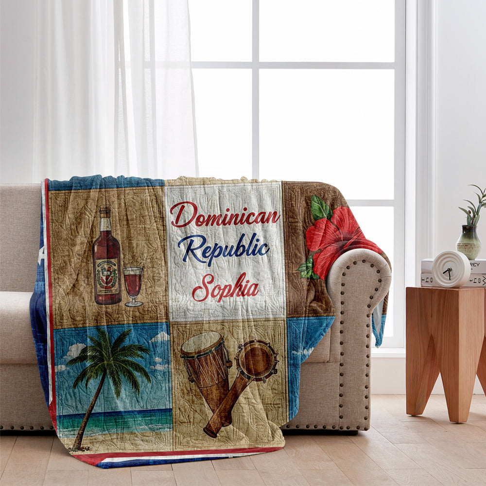 Gift For Dominicana - Personalized Expats Blanket
