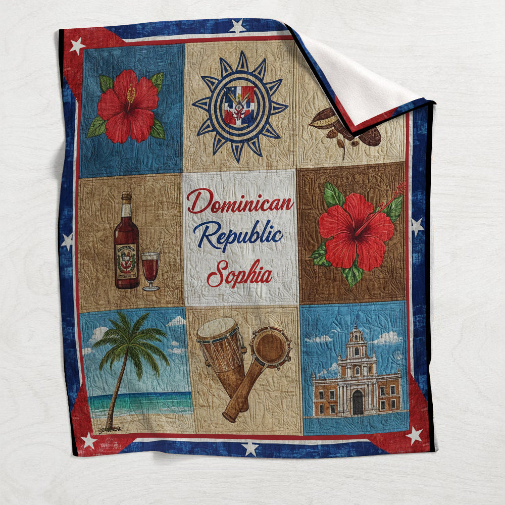 Gift For Dominicana - Personalized Expats Blanket