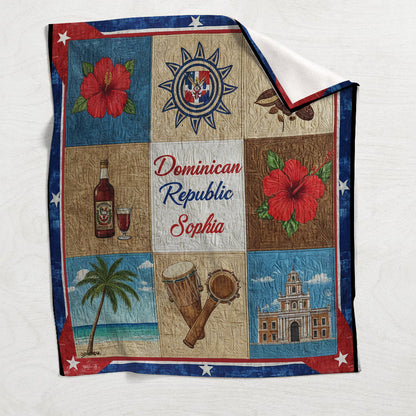 Gift For Dominicana - Personalized Expats Blanket