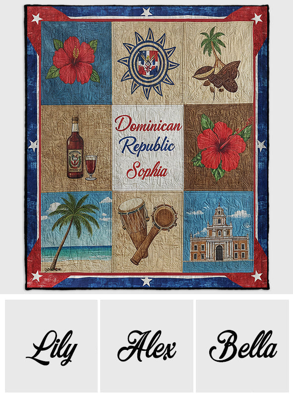 Gift For Dominicana - Personalized Expats Blanket