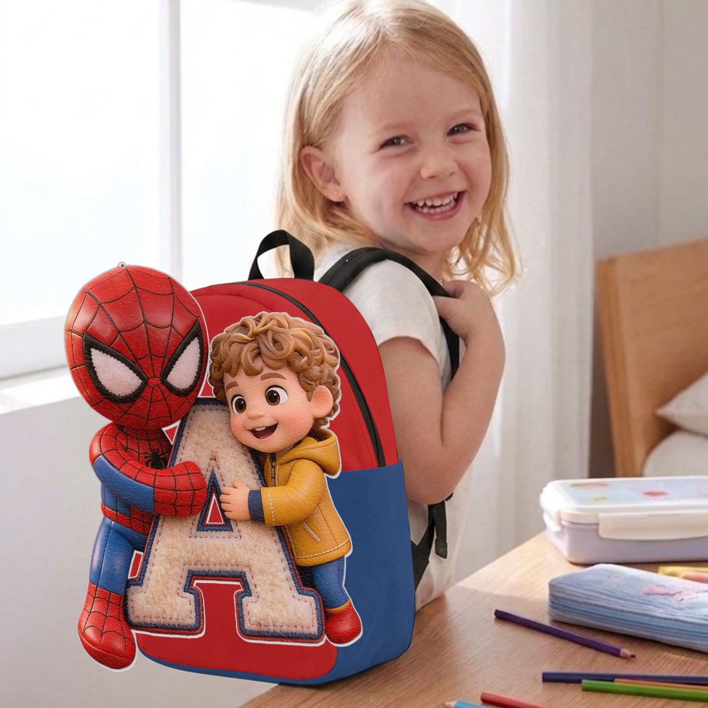 Best Friends - Personalized Kid Changeable Leather Patch Backpack