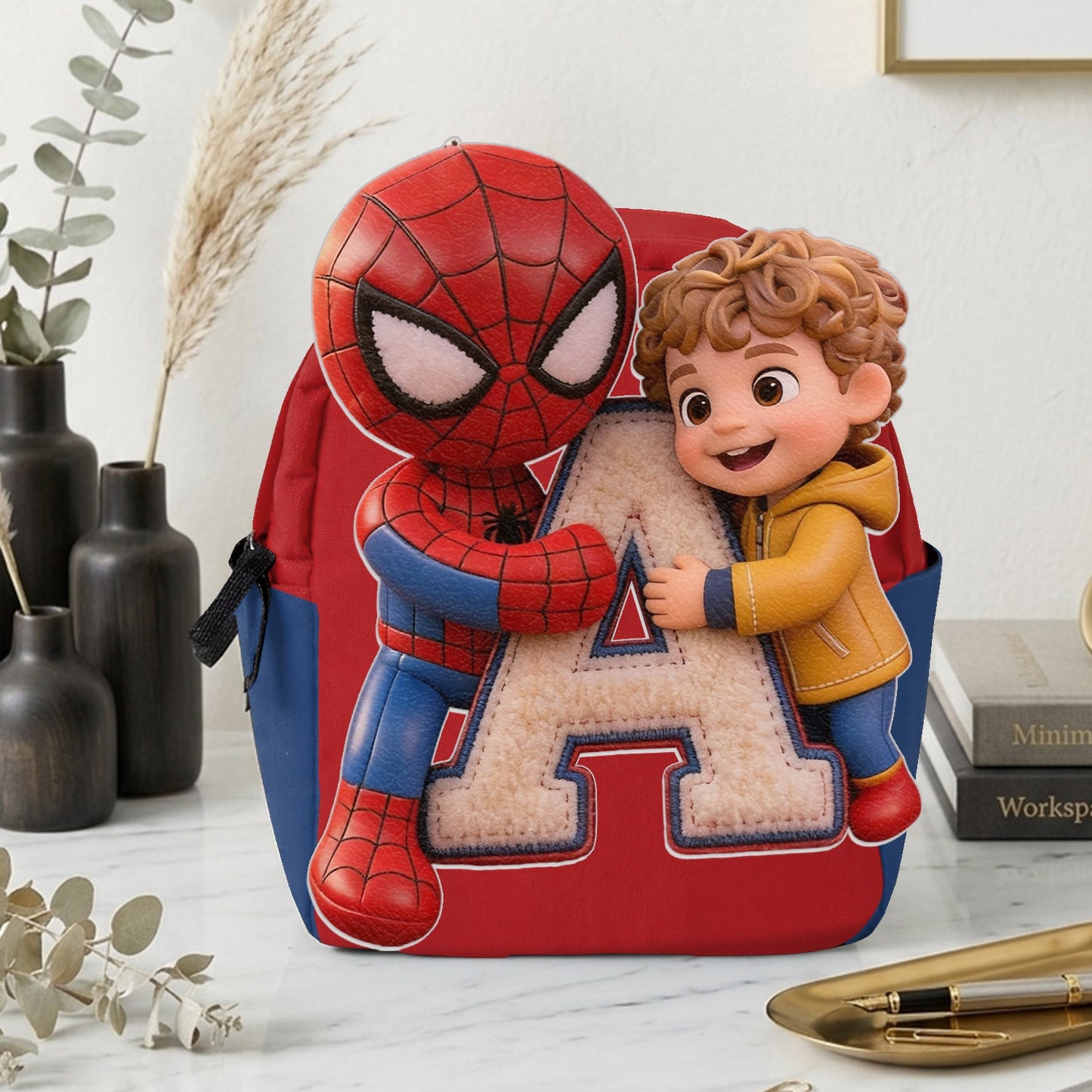Best Friends - Personalized Kid Changeable Leather Patch Backpack