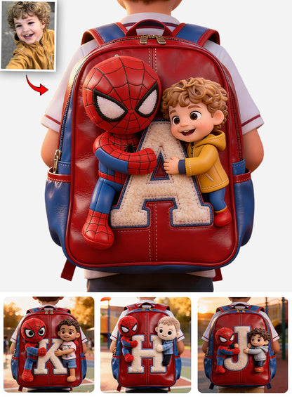 Best Friends - Personalized Kid Changeable Leather Patch Backpack