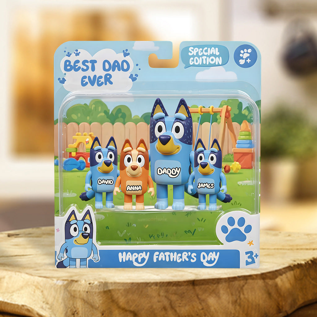 Best Blue Dad Ever - Personalized Blue Dog Custom Shaped Acrylic Plaque