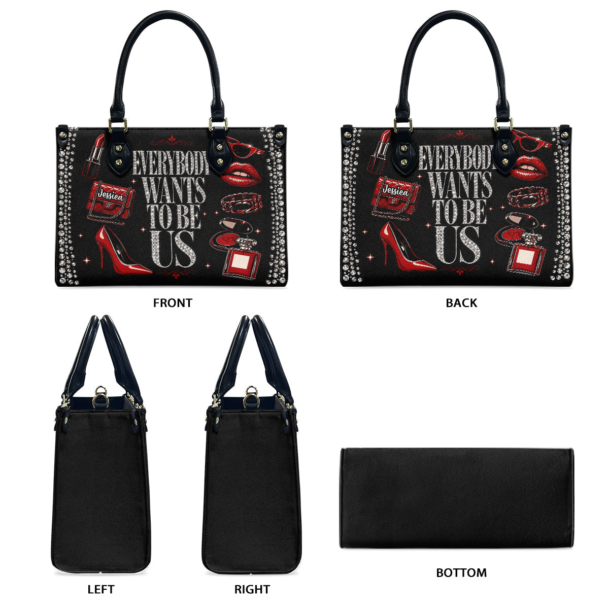 Everyone Want To Be Us - Personalized Star Fleet Leather Handbag & Leather Long Wallet