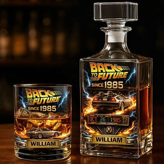Future Car - Personalized Back To The Future Whiskey Decanter Set