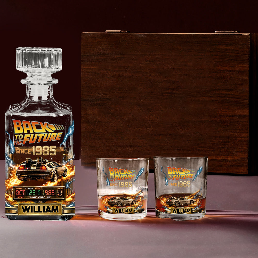 Future Car - Personalized Back To The Future Whiskey Decanter Set