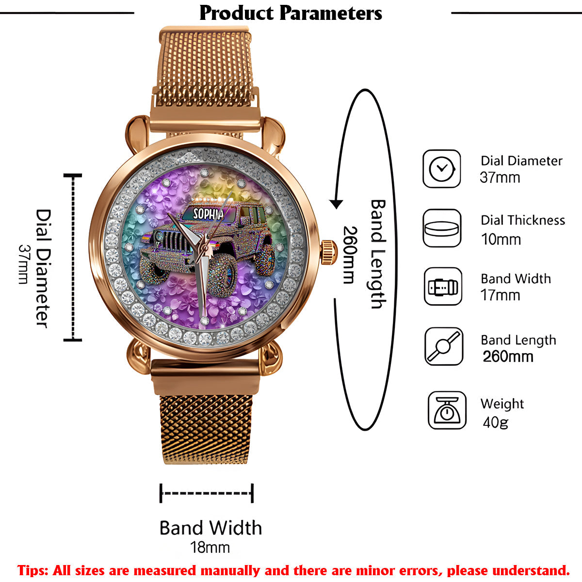 Crystal Car - Personalized Car Women Hand Watch