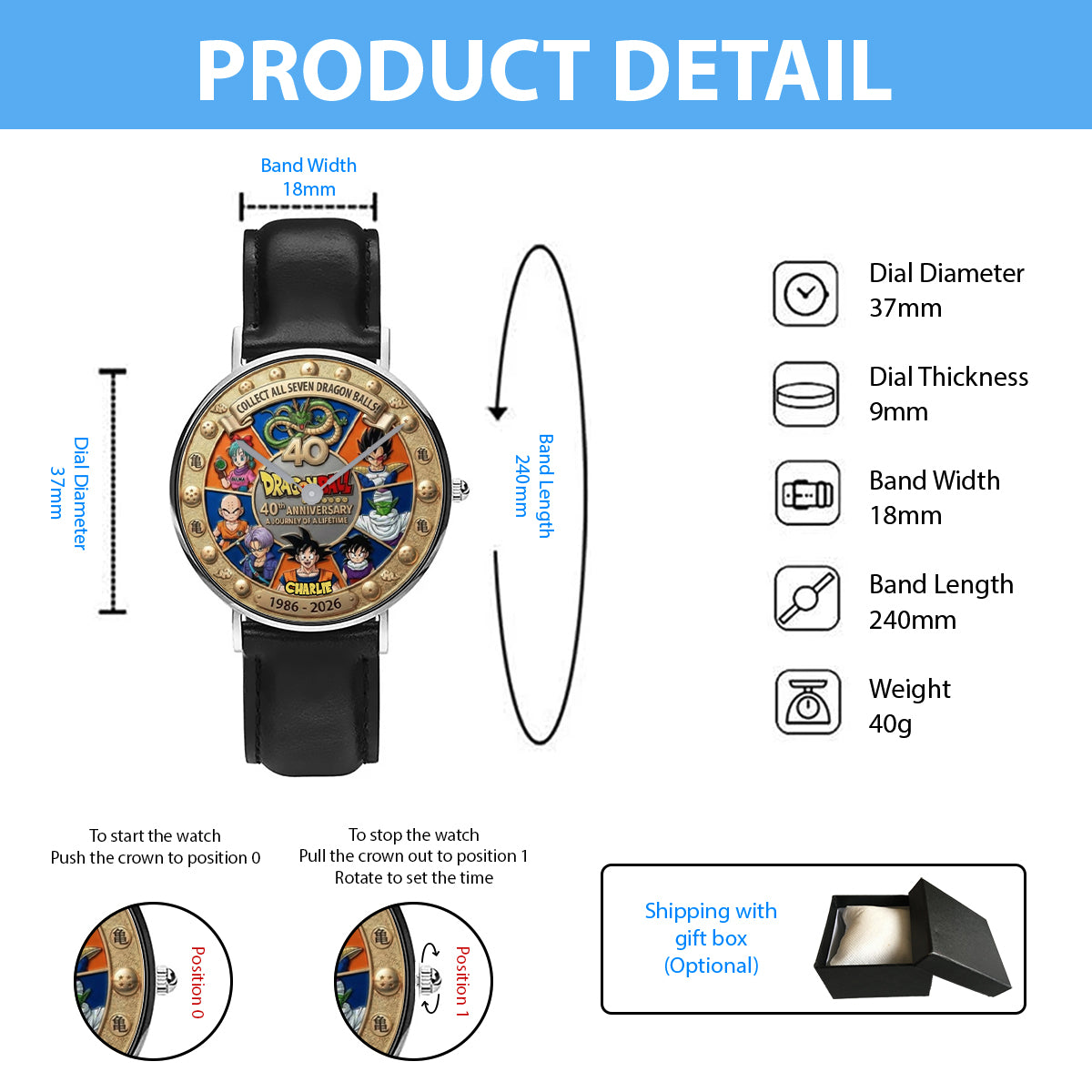 40th Anniversary - Personalized Seven Balls Hand Watch