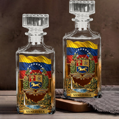 Stand Strong Venezuela - Personalized Expats Whiskey Decanter Set
