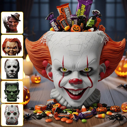Scary Head - Personalized Horror Character Wooden Desk Organizer