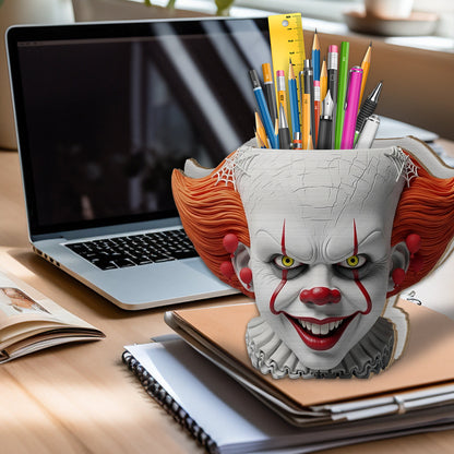Scary Head - Personalized Horror Character Wooden Desk Organizer