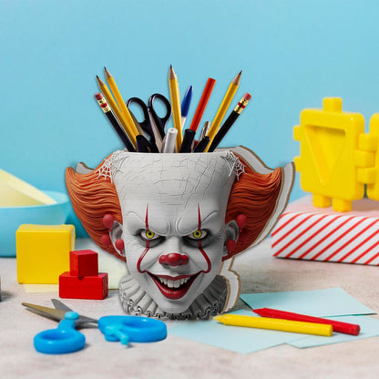 Scary Head - Personalized Horror Character Wooden Desk Organizer