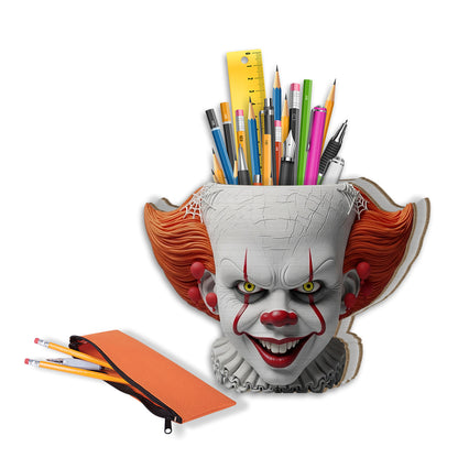 Scary Head - Personalized Horror Character Wooden Desk Organizer