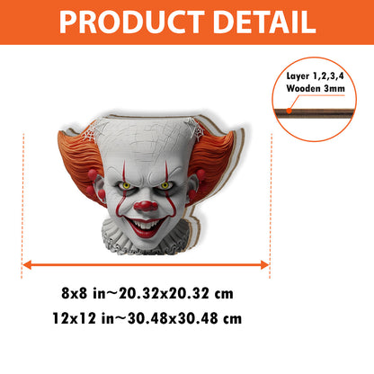 Scary Head - Personalized Horror Character Wooden Desk Organizer